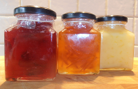 Jars of jam and curd